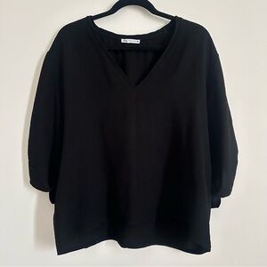 Zara Black V-Neck Blouse Tunic